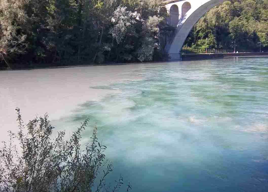 Photo de la confluence Rhône et Arve par Patrick Huet